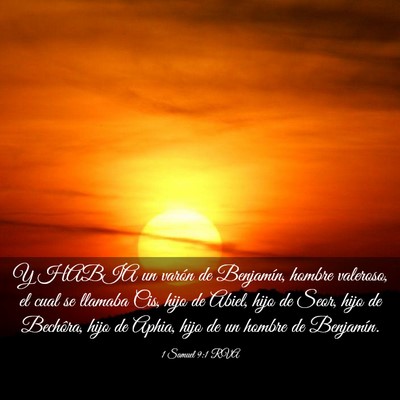 Picture 03 - 1 Samuel 9:1 RVA - Y HABIA un varón de Benjamín, hombre valeroso, - Bible Verse Picture
