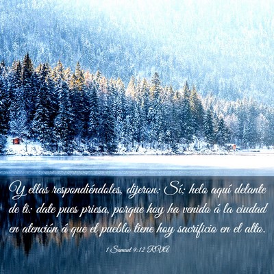 Picture 03 - 1 Samuel 9:12 RVA - Y ellas respondiéndoles, dijeron: Sí; helo - Bible Verse Picture