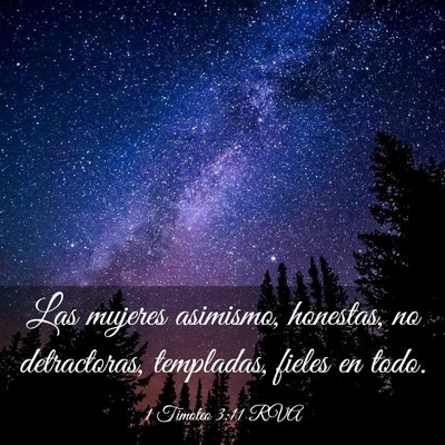 Picture 03 - 1 Timoteo 3:11 RVA - Las mujeres asimismo, honestas, no detractoras, - Bible Verse Picture