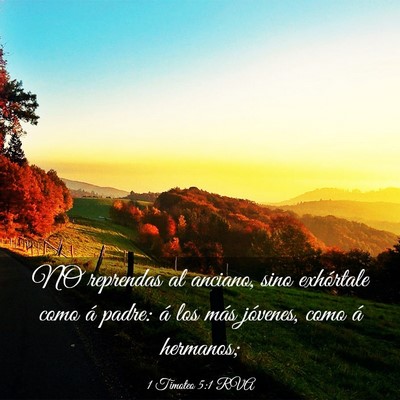 Picture 03 - 1 Timoteo 5:1 RVA - NO reprendas al anciano, sino exhórtale como á - Bible Verse Picture