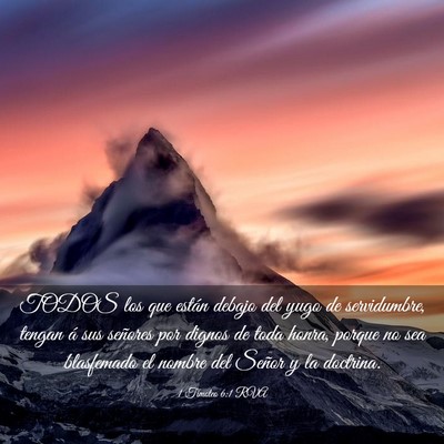 Picture 03 - 1 Timoteo 6:1 RVA - TODOS los que están debajo del yugo de - Bible Verse Picture