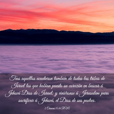 Picture 03 - 2 Crónicas 11:16 RVA - Tras aquéllos acudieron también de todas las - Bible Verse Picture