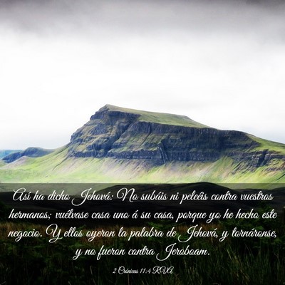Picture 03 - 2 Crónicas 11:4 RVA - Así ha dicho Jehová: No subáis ni peleéis - Bible Verse Picture