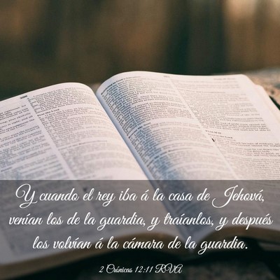 Picture 03 - 2 Crónicas 12:11 RVA - Y cuando el rey iba á la casa de Jehová, - Bible Verse Picture