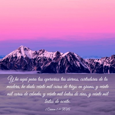 Picture 03 - 2 Crónicas 2:10 RVA - Y he aquí para los operarios tus siervos, - Bible Verse Picture
