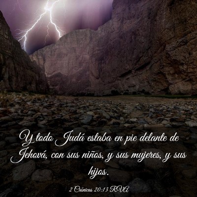 Picture 03 - 2 Crónicas 20:13 RVA - Y todo Judá estaba en pie delante de Jehová, - Bible Verse Picture