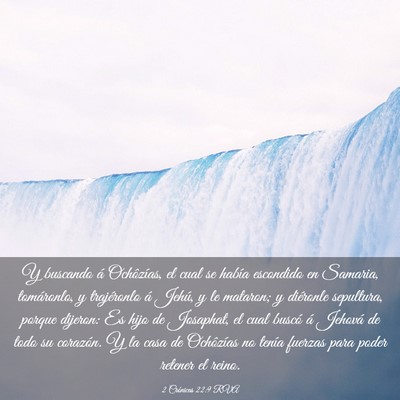 Picture 03 - 2 Crónicas 22:9 RVA - Y buscando á Ochôzías, el cual se había - Bible Verse Picture