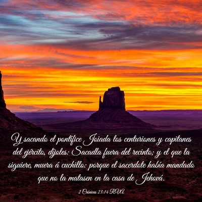 Picture 03 - 2 Crónicas 23:14 RVA - Y sacando el pontífice Joiada los centuriones y - Bible Verse Picture