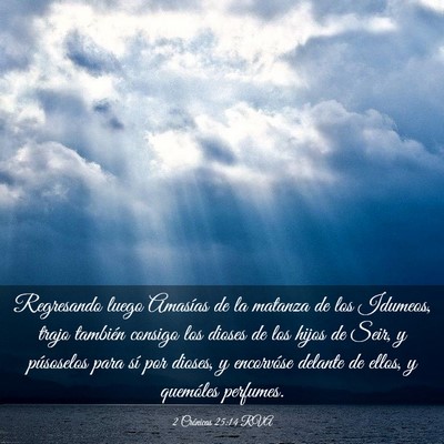 Picture 03 - 2 Crónicas 25:14 RVA - Regresando luego Amasías de la matanza de los - Bible Verse Picture