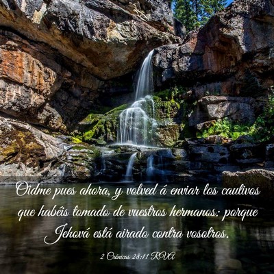 Picture 03 - 2 Crónicas 28:11 RVA - Oidme pues ahora, y volved á enviar los cautivos - Bible Verse Picture