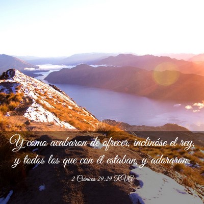 Picture 03 - 2 Crónicas 29:29 RVA - Y como acabaron de ofrecer, inclinóse el rey, y - Bible Verse Picture
