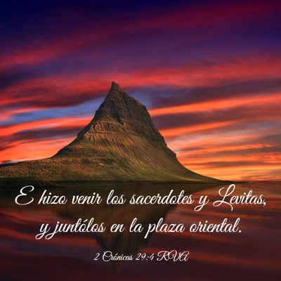Picture 03 - 2 Crónicas 29:4 RVA - E hizo venir los sacerdotes y Levitas, y - Bible Verse Picture