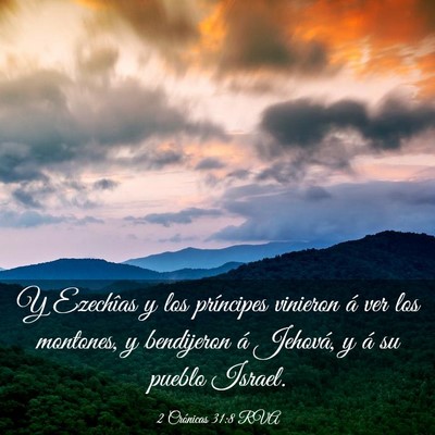 Picture 03 - 2 Crónicas 31:8 RVA - Y Ezechîas y los príncipes vinieron á ver los - Bible Verse Picture