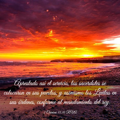 Picture 03 - 2 Crónicas 35:10 RVA - Aprestado así el servicio, los sacerdotes se - Bible Verse Picture