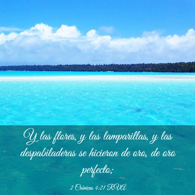 Picture 03 - 2 Crónicas 4:21 RVA - Y las flores, y las lamparillas, y las - Bible Verse Picture