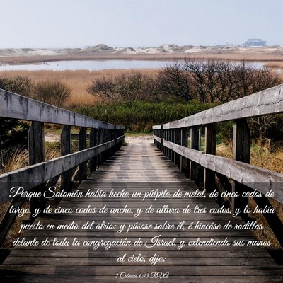 Picture 03 - 2 Crónicas 6:13 RVA - Porque Salomón había hecho un púlpito de - Bible Verse Picture