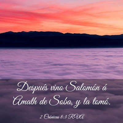 Picture 03 - 2 Crónicas 8:3 RVA - Después vino Salomón á Amath de Soba, y la - Bible Verse Picture