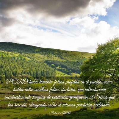 Picture 03 - 2 Pedro 2:1 RVA - PERO hubo también falsos profetas en el pueblo, - Bible Verse Picture
