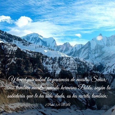 Picture 03 - 2 Pedro 3:15 RVA - Y tened por salud la paciencia de nuestro Señor; - Bible Verse Picture