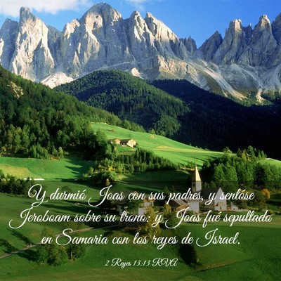 Picture 03 - 2 Reyes 13:13 RVA - Y durmió Joas con sus padres, y sentóse - Bible Verse Picture