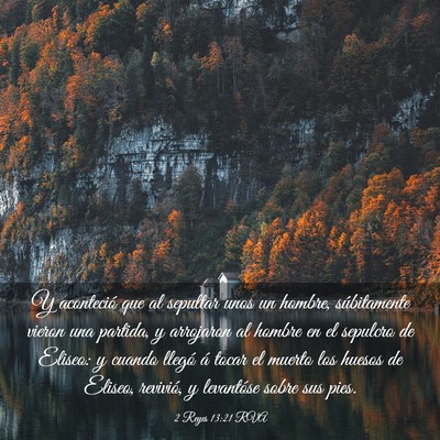 Picture 03 - 2 Reyes 13:21 RVA - Y aconteció que al sepultar unos un hombre, - Bible Verse Picture