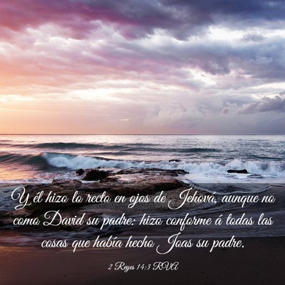 Picture 03 - 2 Reyes 14:3 RVA - Y él hizo lo recto en ojos de Jehová, aunque no - Bible Verse Picture