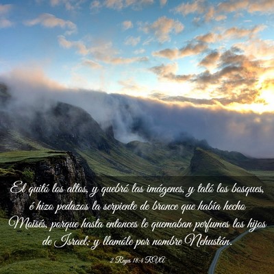 Picture 03 - 2 Reyes 18:4 RVA - El quitó los altos, y quebró las imágenes, y - Bible Verse Picture