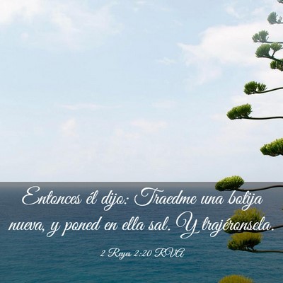 Picture 03 - 2 Reyes 2:20 RVA - Entonces él dijo: Traedme una botija nueva, y - Bible Verse Picture