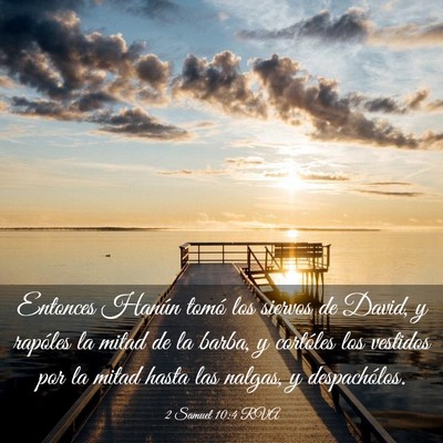 Picture 03 - 2 Samuel 10:4 RVA - Entonces Hanún tomó los siervos de David, y - Bible Verse Picture