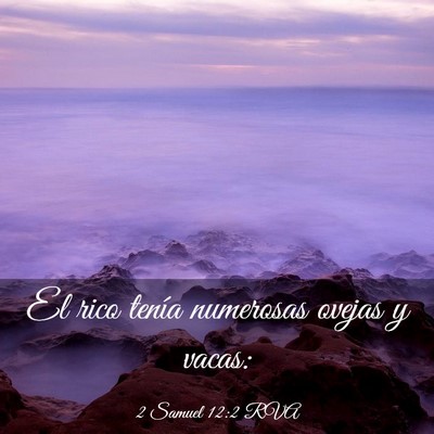 Picture 03 - 2 Samuel 12:2 RVA - El rico tenía numerosas ovejas y - Bible Verse Picture