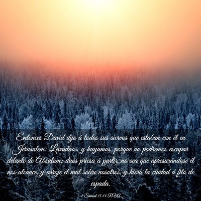 Picture 03 - 2 Samuel 15:14 RVA - Entonces David dijo á todos sus siervos que - Bible Verse Picture