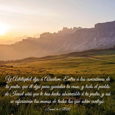 Picture 03 - 2 Samuel 16:21 RVA - Y Achitophel dijo á Absalom: Entra á las - Bible Verse Picture