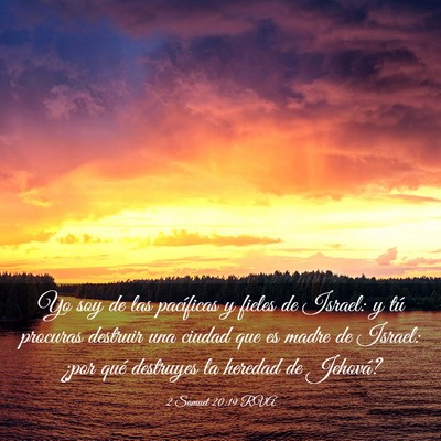 Picture 03 - 2 Samuel 20:19 RVA - Yo soy de las pacíficas y fieles de Israel: y - Bible Verse Picture