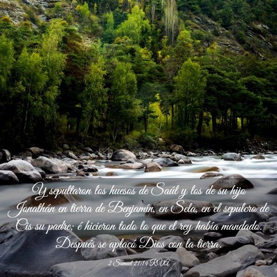 Picture 03 - 2 Samuel 21:14 RVA - Y sepultaron los huesos de Saúl y los de su hijo - Bible Verse Picture