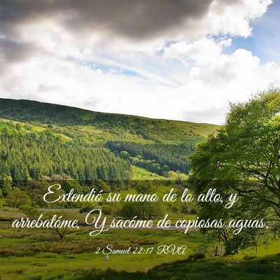 Picture 03 - 2 Samuel 22:17 RVA - Extendió su mano de lo alto, y arrebatóme, Y - Bible Verse Picture
