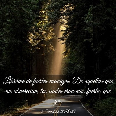 Picture 03 - 2 Samuel 22:18 RVA - Libróme de fuertes enemigos, De aquellos que me - Bible Verse Picture