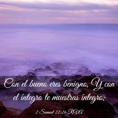 Picture 03 - 2 Samuel 22:26 RVA - Con el bueno eres benigno, Y con el íntegro te - Bible Verse Picture