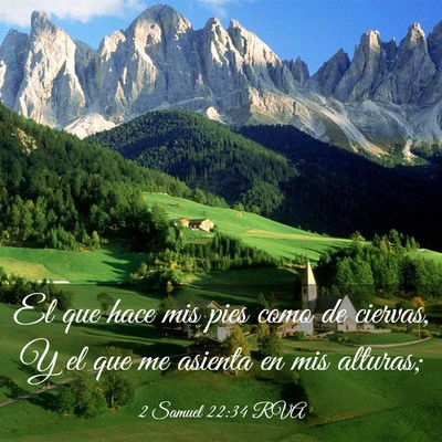 Picture 03 - 2 Samuel 22:34 RVA - El que hace mis pies como de ciervas, Y el que me - Bible Verse Picture
