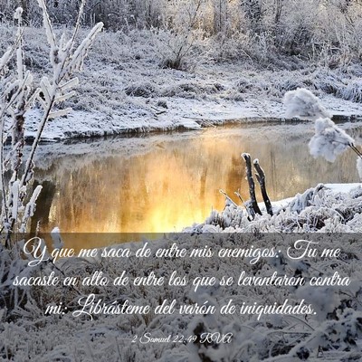 Picture 03 - 2 Samuel 22:49 RVA - Y que me saca de entre mis enemigos: Tu me - Bible Verse Picture