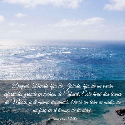 Picture 03 - 2 Samuel 23:20 RVA - Después, Benaía hijo de Joiada, hijo de un - Bible Verse Picture