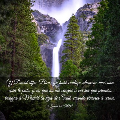 Picture 03 - 2 Samuel 3:13 RVA - Y David dijo: Bien; yo haré contigo alianza: mas - Bible Verse Picture