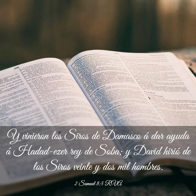 Picture 03 - 2 Samuel 8:5 RVA - Y vinieron los Siros de Damasco á dar ayuda á - Bible Verse Picture