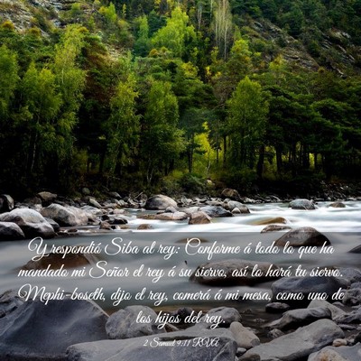 Picture 03 - 2 Samuel 9:11 RVA - Y respondió Siba al rey: Conforme á todo lo que - Bible Verse Picture