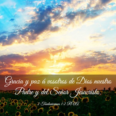Picture 03 - 2 Tesalonicenses 1:2 RVA - Gracia y paz á vosotros de Dios nuestro Padre y - Bible Verse Picture