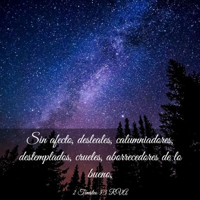 Picture 03 - 2 Timoteo 3:3 RVA - Sin afecto, desleales, calumniadores, - Bible Verse Picture