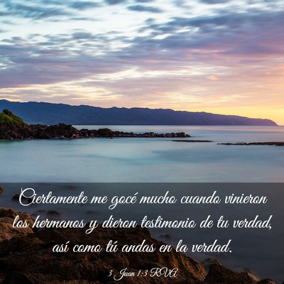 Picture 03 - 3 Juan 1:3 RVA - Ciertamente me gocé mucho cuando vinieron los - Bible Verse Picture
