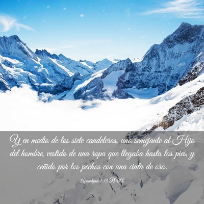 Picture 03 - Apocalipsis 1:13 RVA - Y en medio de los siete candeleros, uno semejante - Bible Verse Picture
