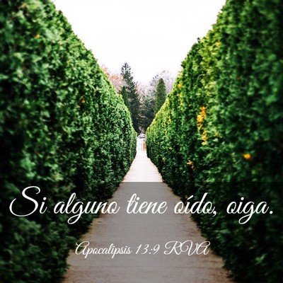 Picture 03 - Apocalipsis 13:9 RVA - Si alguno tiene oído, - Bible Verse Picture