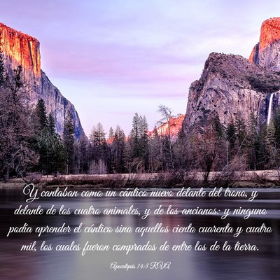 Picture 03 - Apocalipsis 14:3 RVA - Y cantaban como un cántico nuevo delante del - Bible Verse Picture