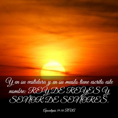Picture 03 - Apocalipsis 19:16 RVA - Y en su vestidura y en su muslo tiene escrito - Bible Verse Picture